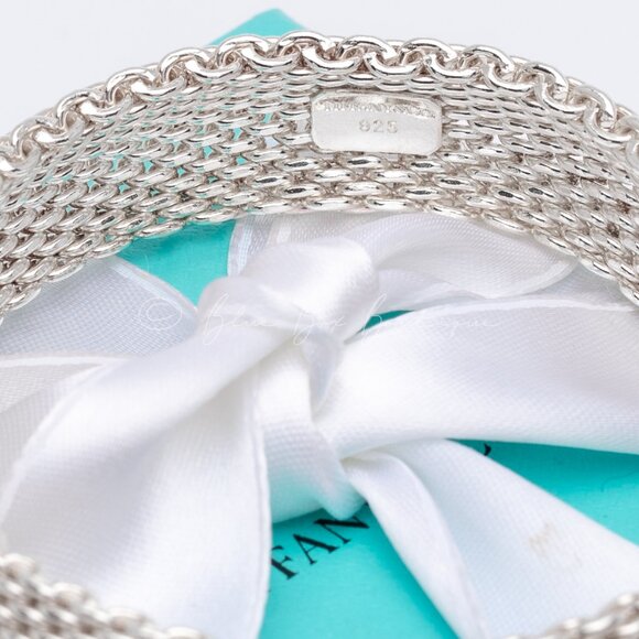 Tiffany & Co. Vintage Somerset Mesh Weave Bangle Bracelet in Sterling Silver - Picture 7 of 8
